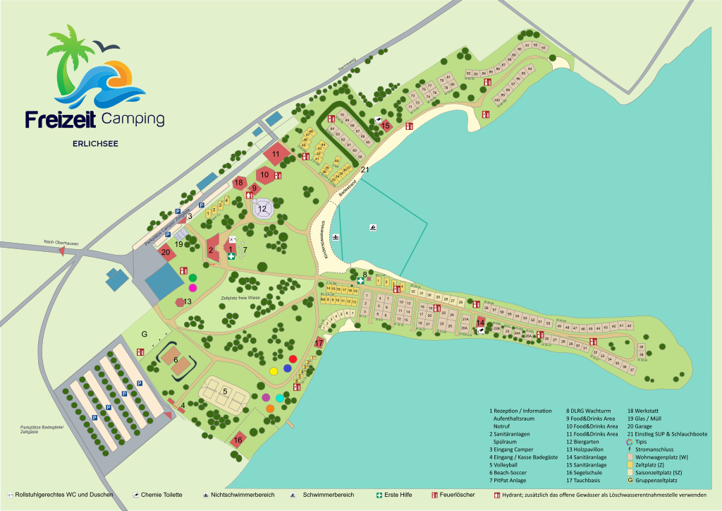 Lageplan Freizeit Camping Erlichsee Oktober 2024